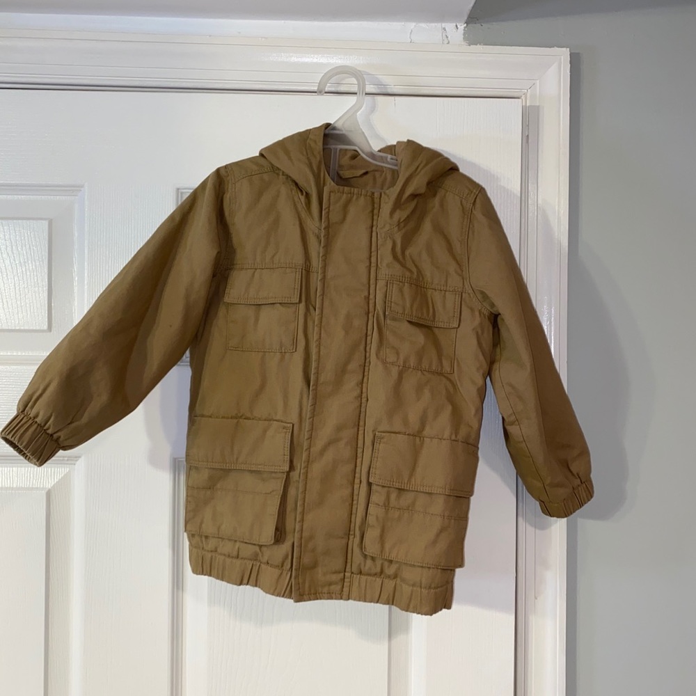 Old Navy Tan Hooded Utility Coat Toddler Boy 4T